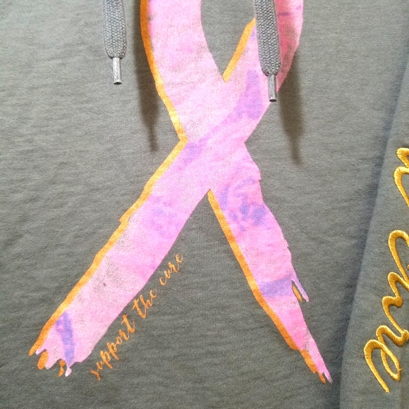 Breast Cancer support the cause grey and pink sweatshirt - Picture 2 of 5